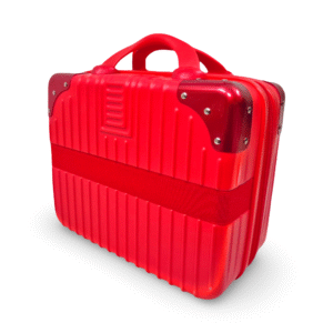 Red Mini Suitcase Portable Vanity Box Cosmetic Organizer Travel Bag by Ashvara Traders