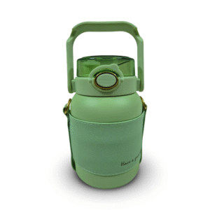 Ashvara Traders Stainless Steel Insulated Bottle with Strap – 800 ml | Dual Cap Hot & Cold Water Bottle for Kids / School / Office / Travel